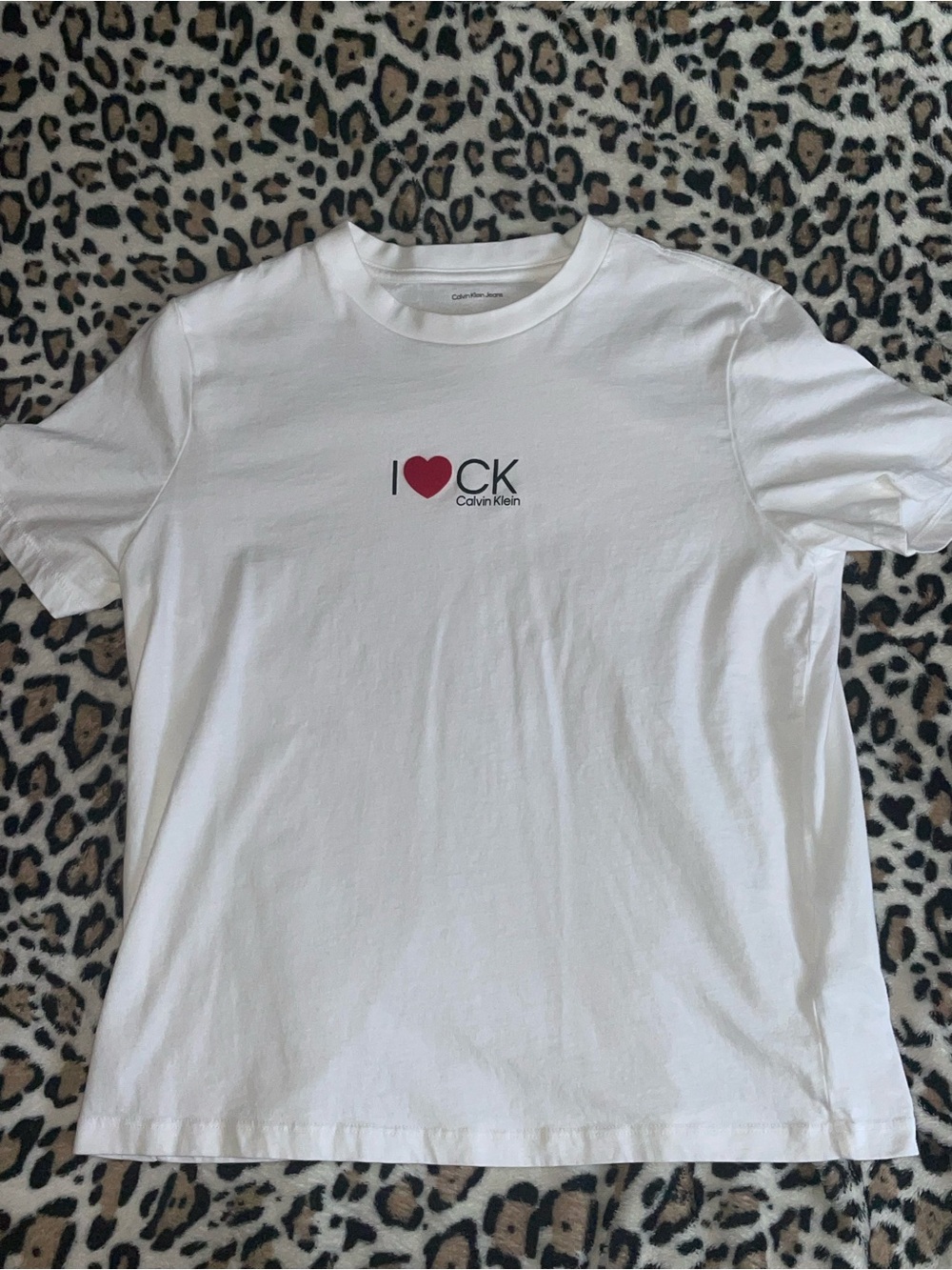 ♡ Calvin Klein Boxy White Tee with Red Heart Logo